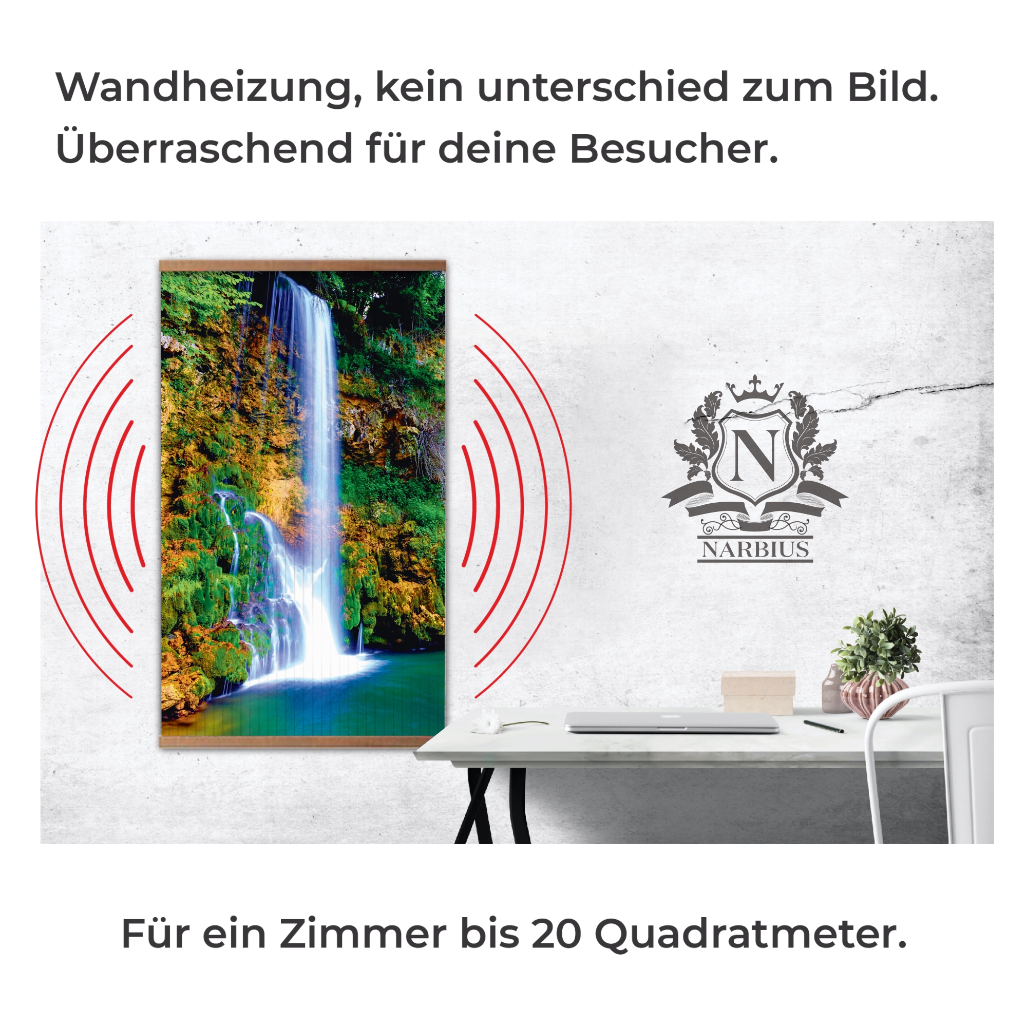 Infrarotheizung 500 Watt Bildheizung Heizbild Serie Home Kamin Infrarot Wandheizung Heizer Bild Wasserfall